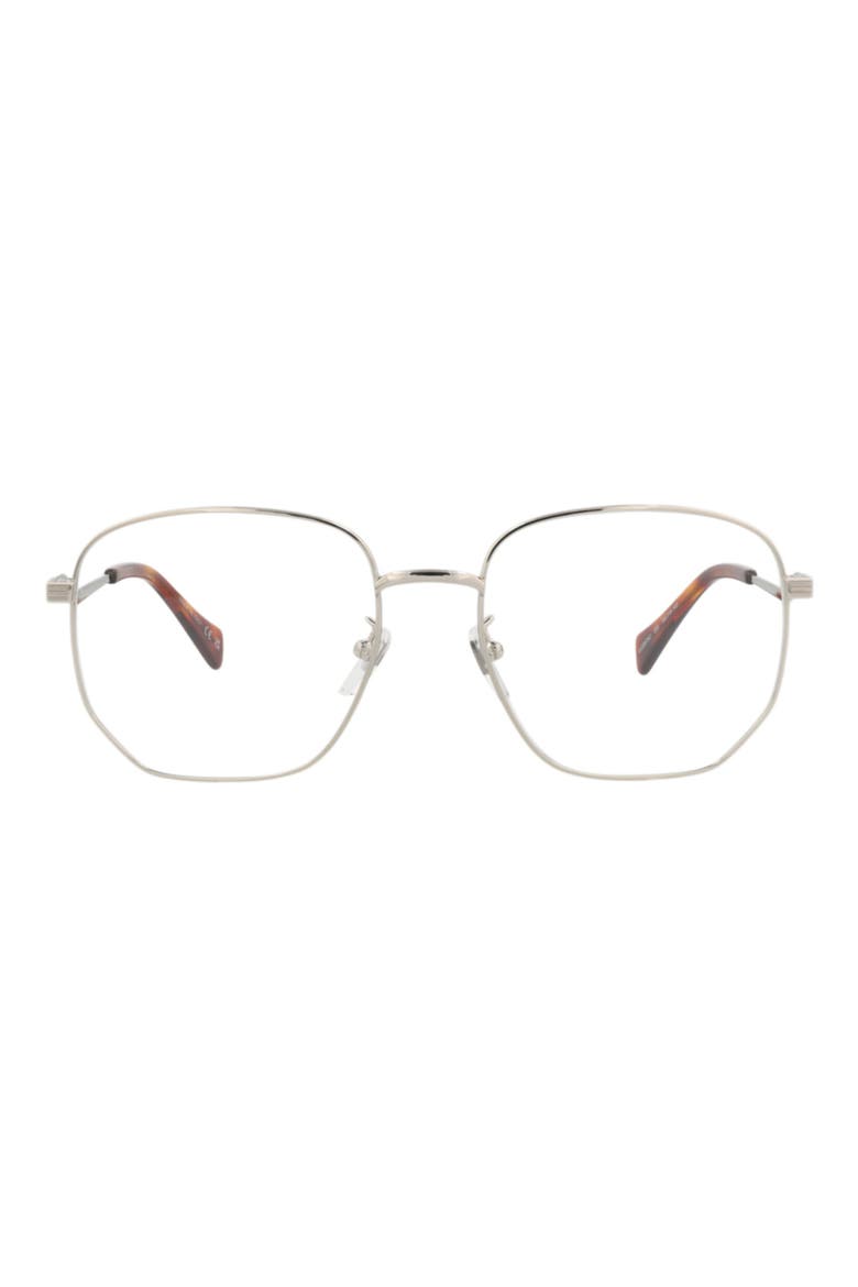56mm Geometric Optical Glasses, Main, color, SILVER SILVER TRANSPARENT
