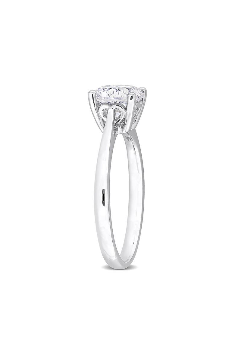 Sterling Silver Round Lab Created White Sapphire Solitaire Ring, Alternate, color, SILVER