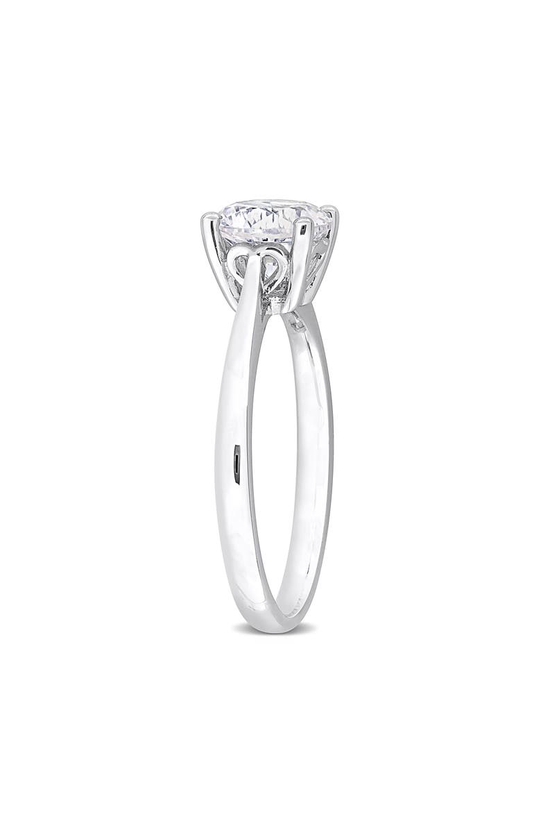 DELMAR Sterling Silver Round Lab Created White Sapphire Solitaire Ring, Alternate, color, Silver