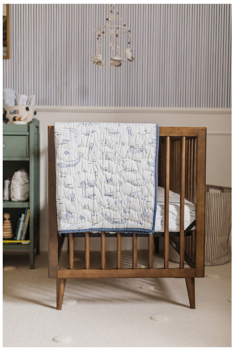Chambray Blanket, Alternate, color, IVORY/ NAVY