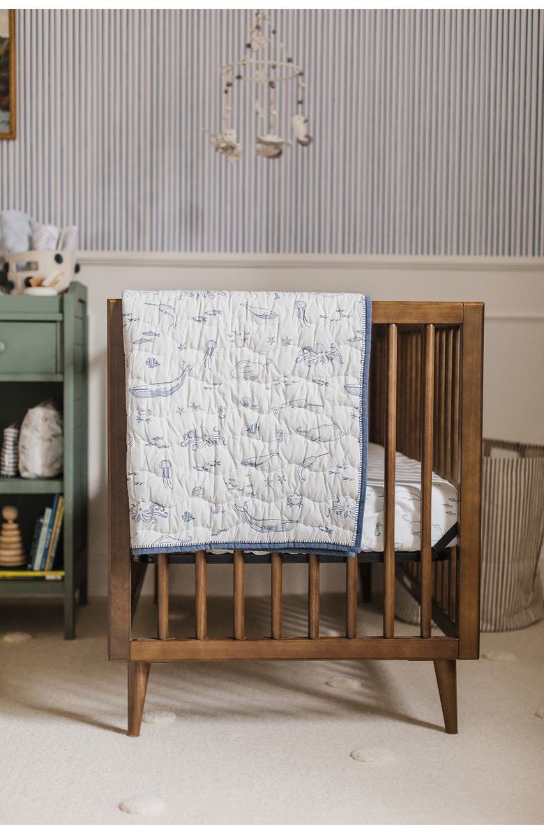 Pehr Chambray Blanket, Alternate, color, Ivory/ Navy