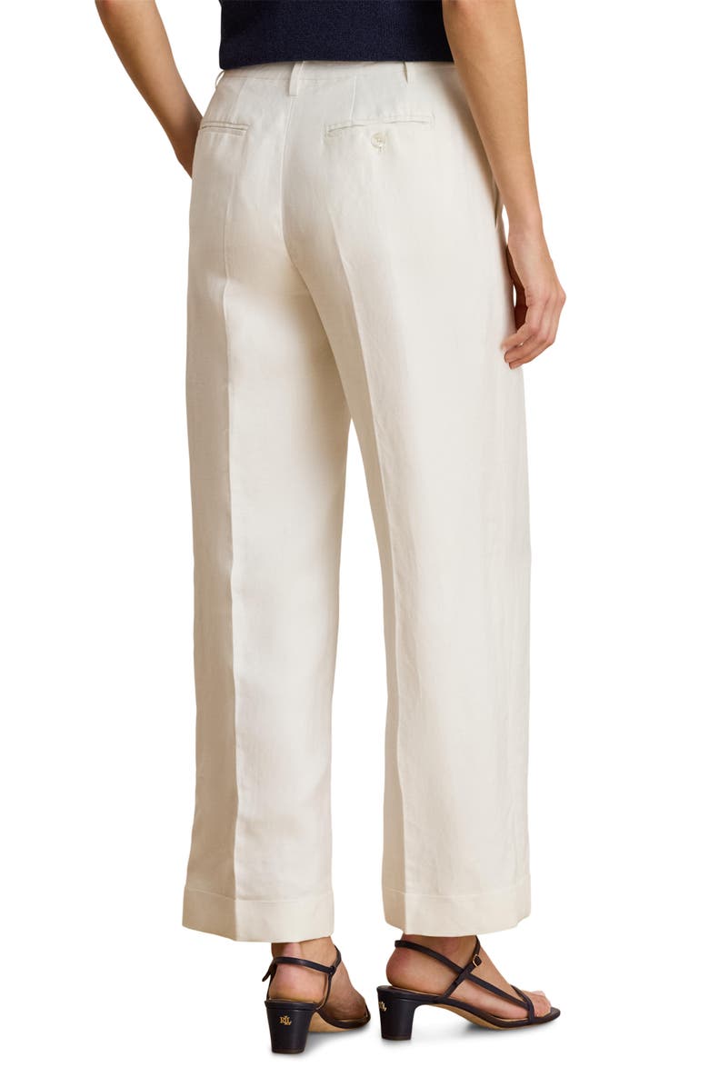 Lauren Ralph Lauren Linen Blend Wide Leg Pants, Alternate, color, White