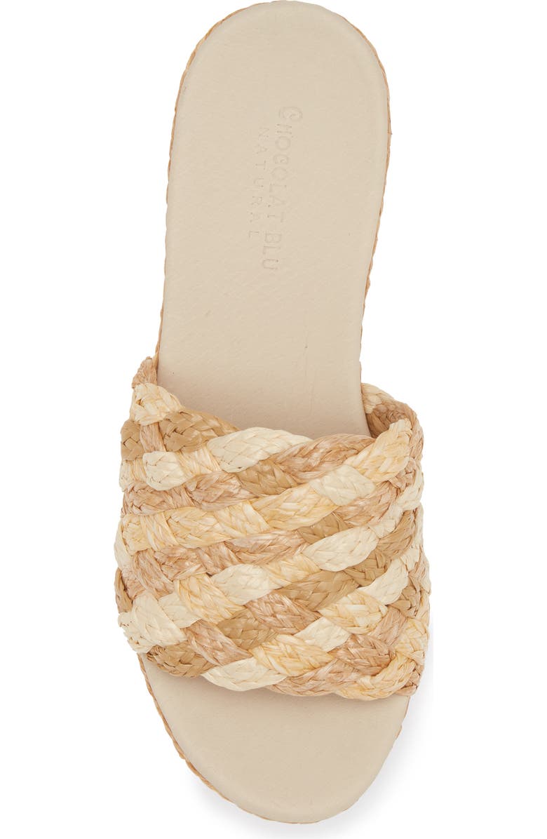 Chocolat Blu Yunis Sandal, Alternate, color, Toast Multi Raffia