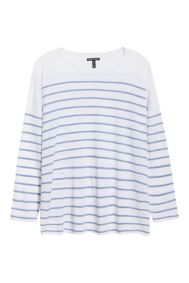 Organic Linen & Organic Cotton Crewneck Sweater, Alternate, color, HAZE