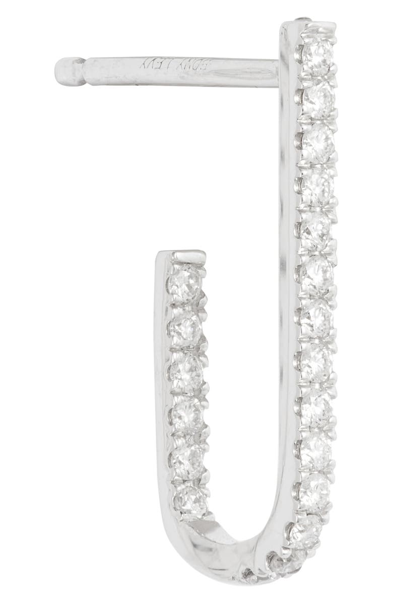 Bony Levy Small Diamond J-Hoop Earrings, Alternate, color,