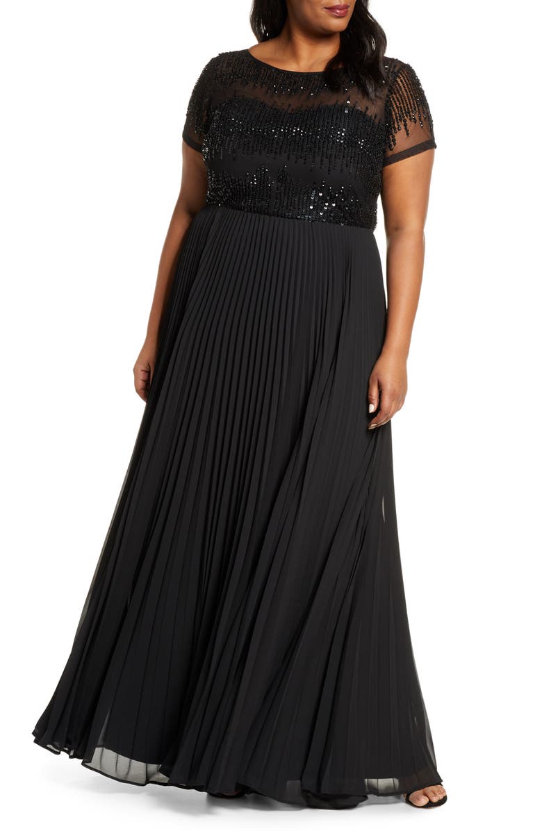 JS Collections Beaded Ballgown, Main, color, 