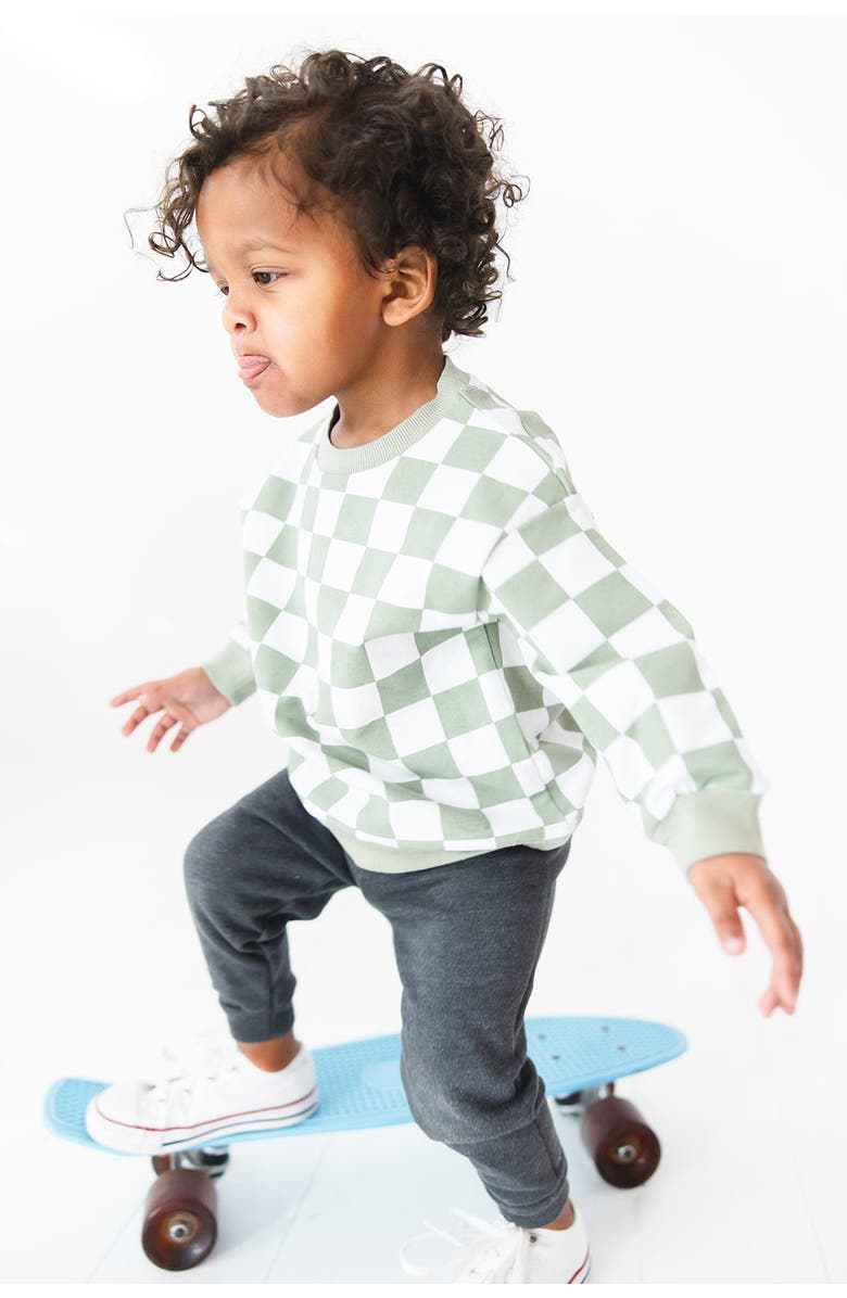 Charlie Lou Baby<sup>®</sup> Organic Checkered Cotton Sweatshirt, Alternate, color,