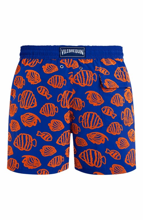 Vilebrequin Mens Marrakech Moorea Graphic-print Swim Shorts Xxl In Blue