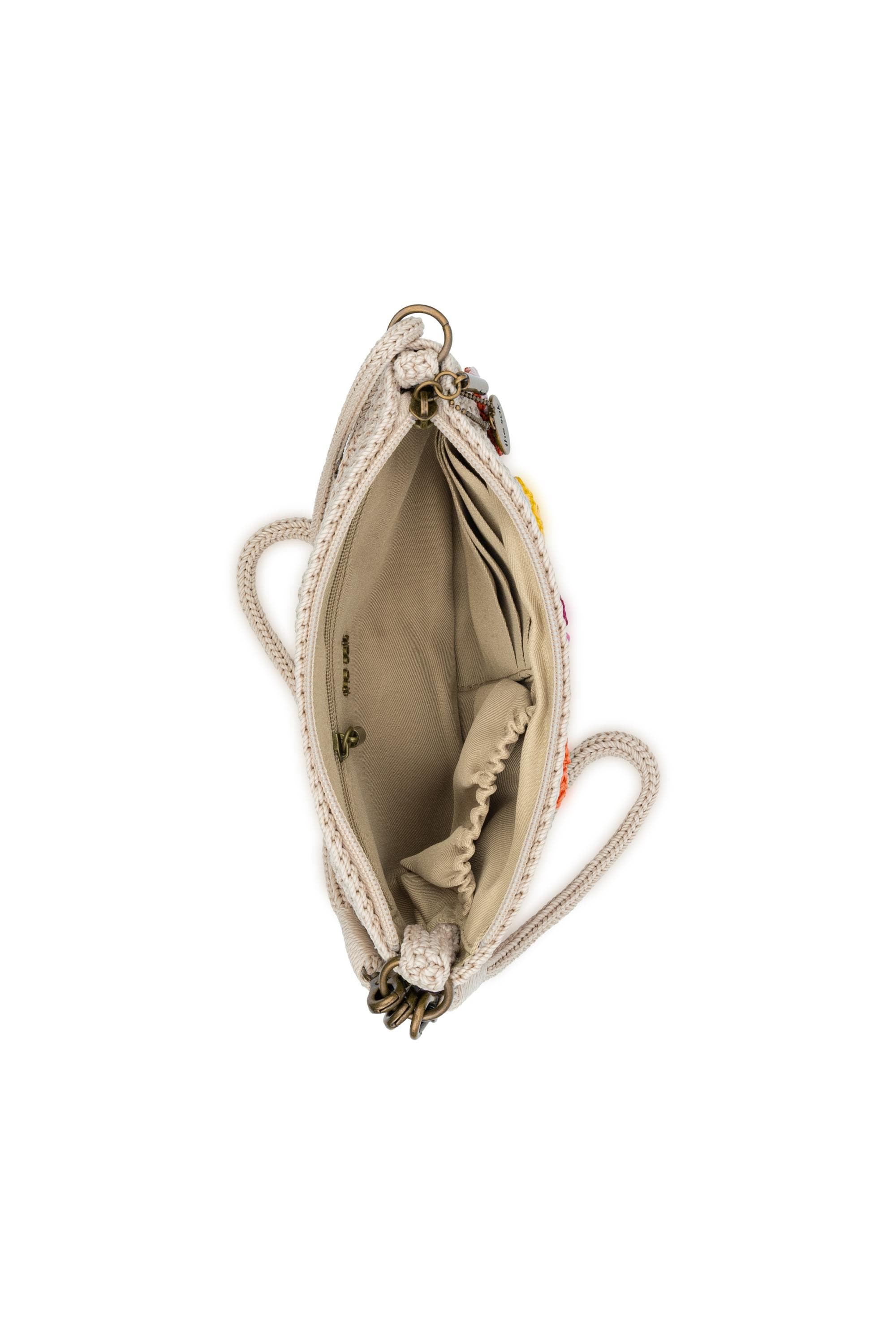 Vita Hand Crochet Crossbody Wristlet, Alternate, color, Flower Ecru