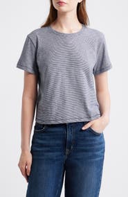 Madewell Stripe Boxy Crop Slub T-Shirt
