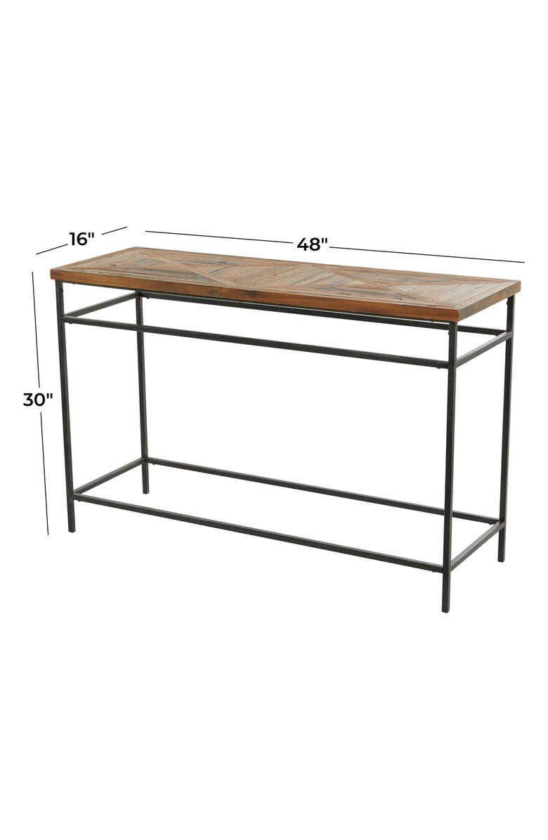 SONOMA SAGE HOME Black Metal Rustic Console Table with Brown Wood Top, Alternate, color,