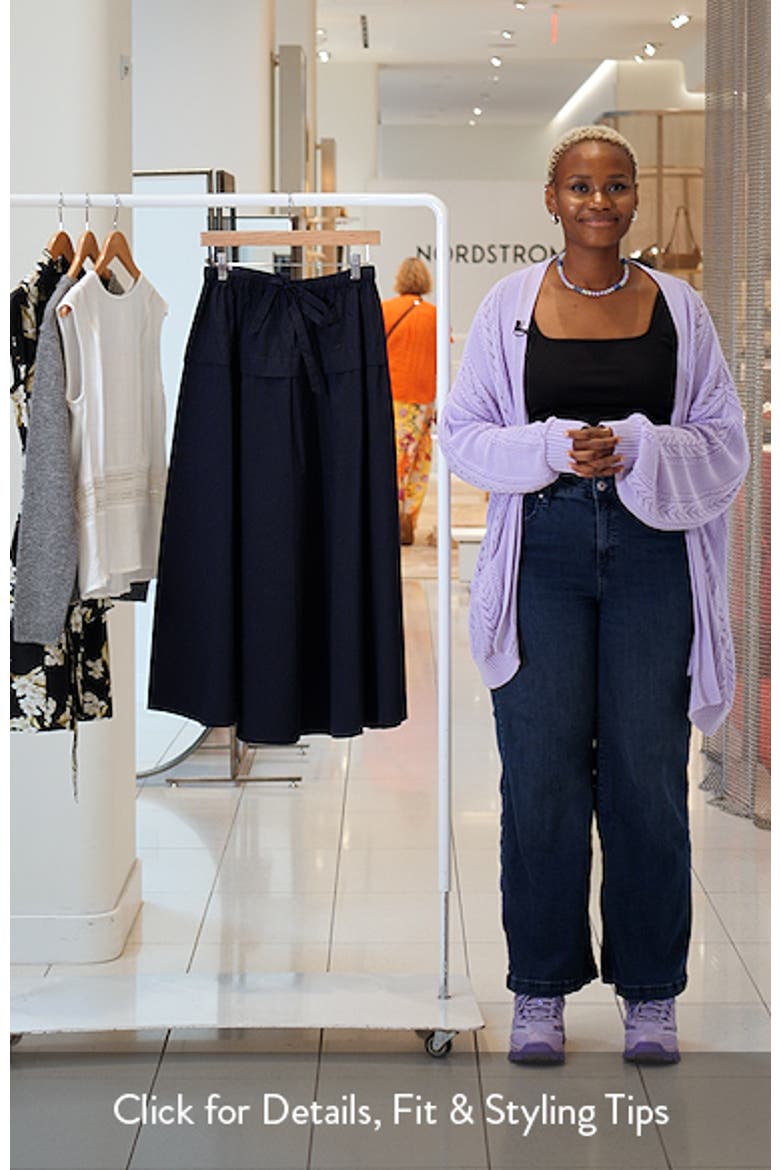 Cotton Canvas A-Line Maxi Skirt video