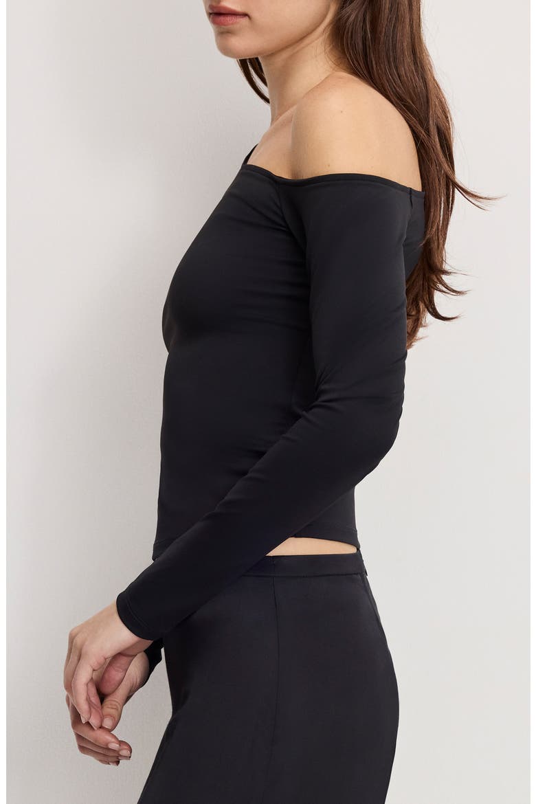 Weightless One-Shoulder Top, Alternate, color, BLACK001