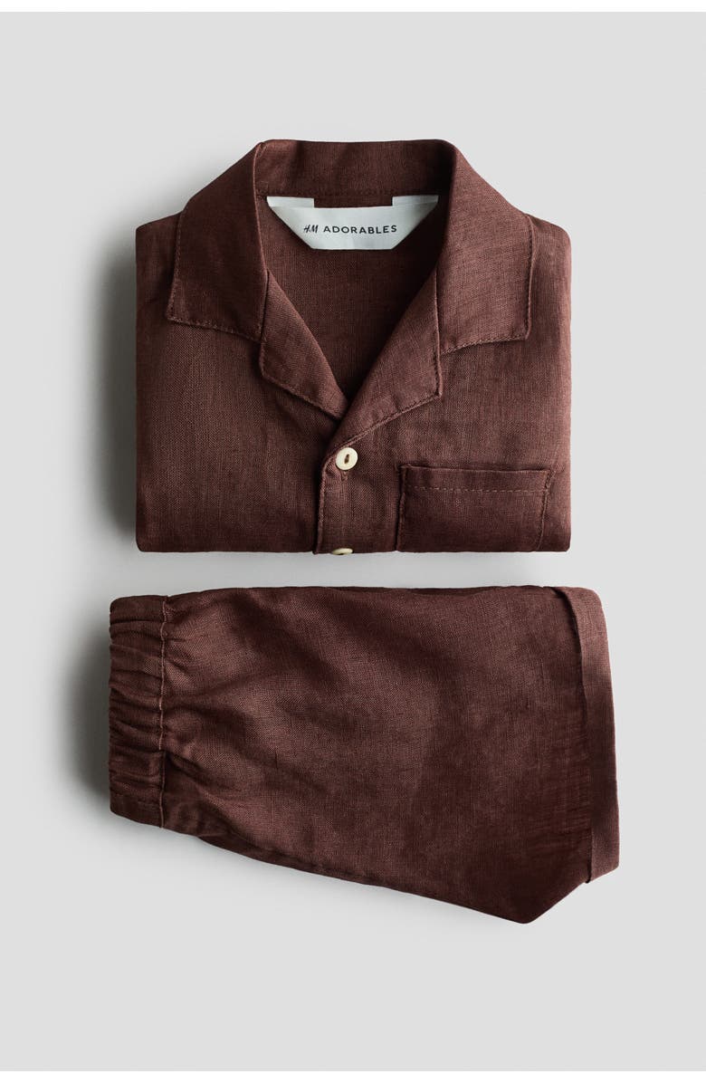 H&M 2-piece Linen Set, Alternate, color, Brown