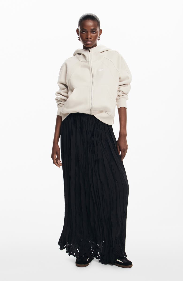 Desigual Lace Cutwork Detail Maxi Skirt, Alternate, color, 