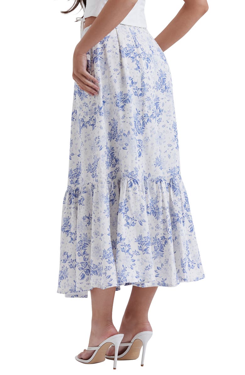 HOUSE OF CB Aitana Floral Flounce Drawstring Skirt, Alternate, color, 