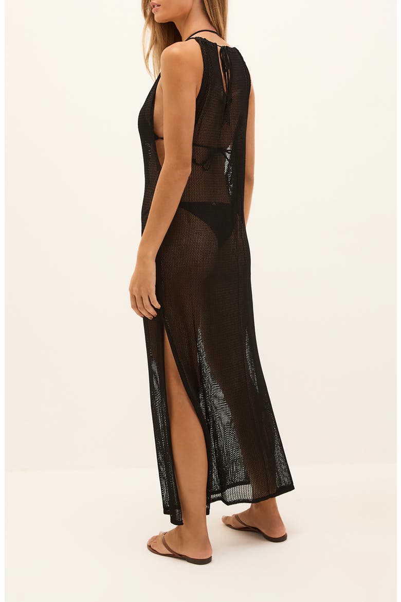 Micah Mesh Cover-Up Dress, Alternate, color, BLACK