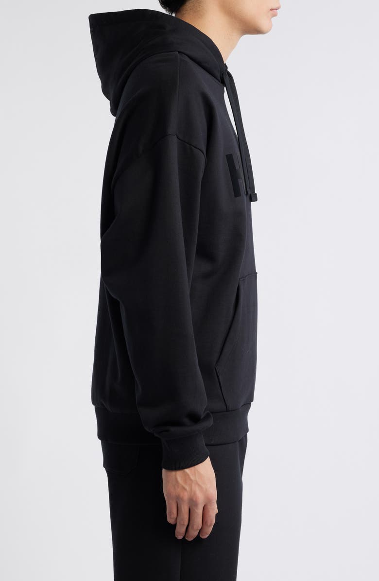 HUGO Ditchle Oversize Logo Graphic Hoodie, Alternate, color, Black