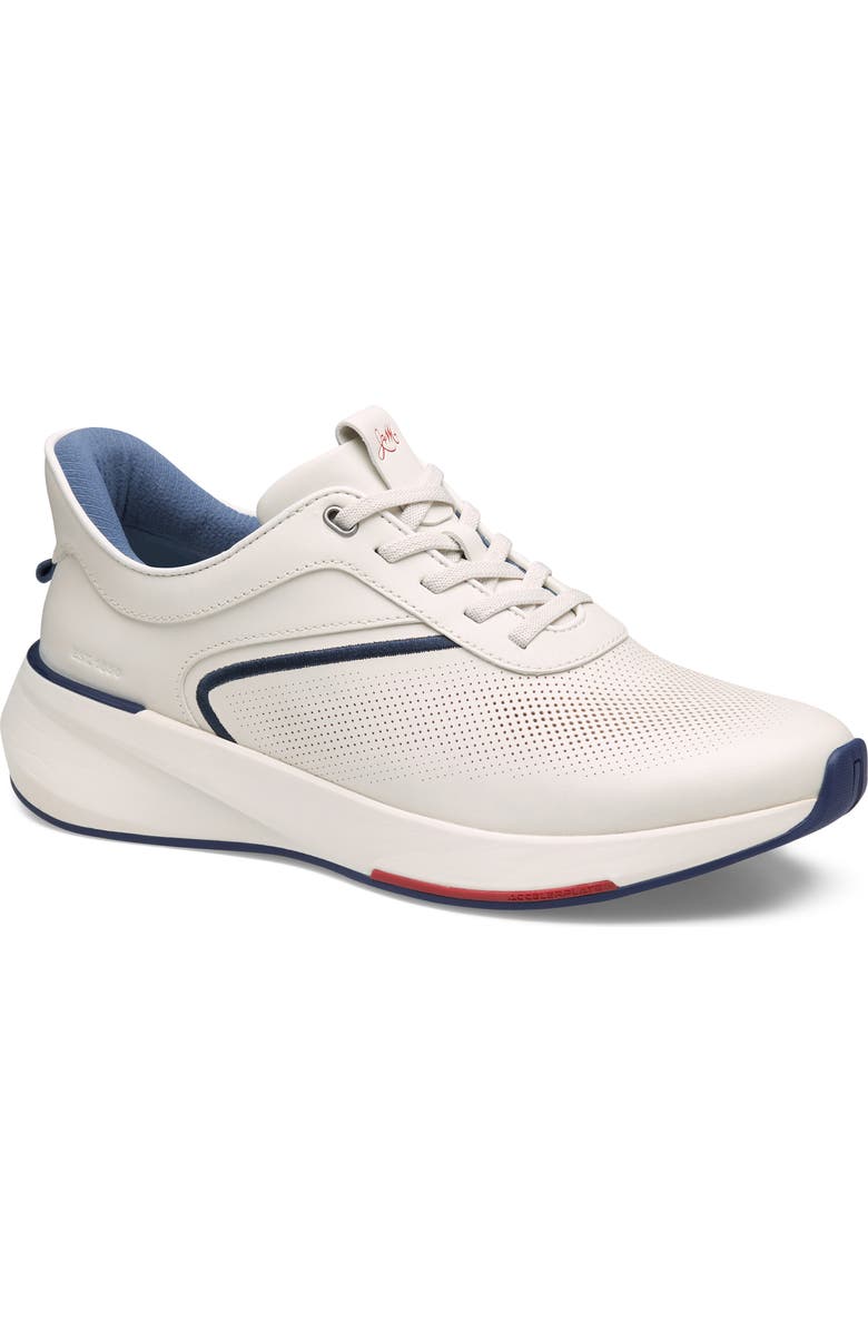 Johnston & Murphy Surge U-Throat Embossed Sneaker, Main, color, White Full Grain