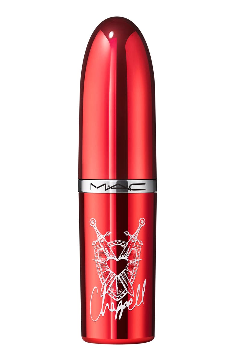 MAC Cosmetics Viva Glam Lustreglass Sheer‑Shine Lipstick, Alternate, color, Roan Of Arc