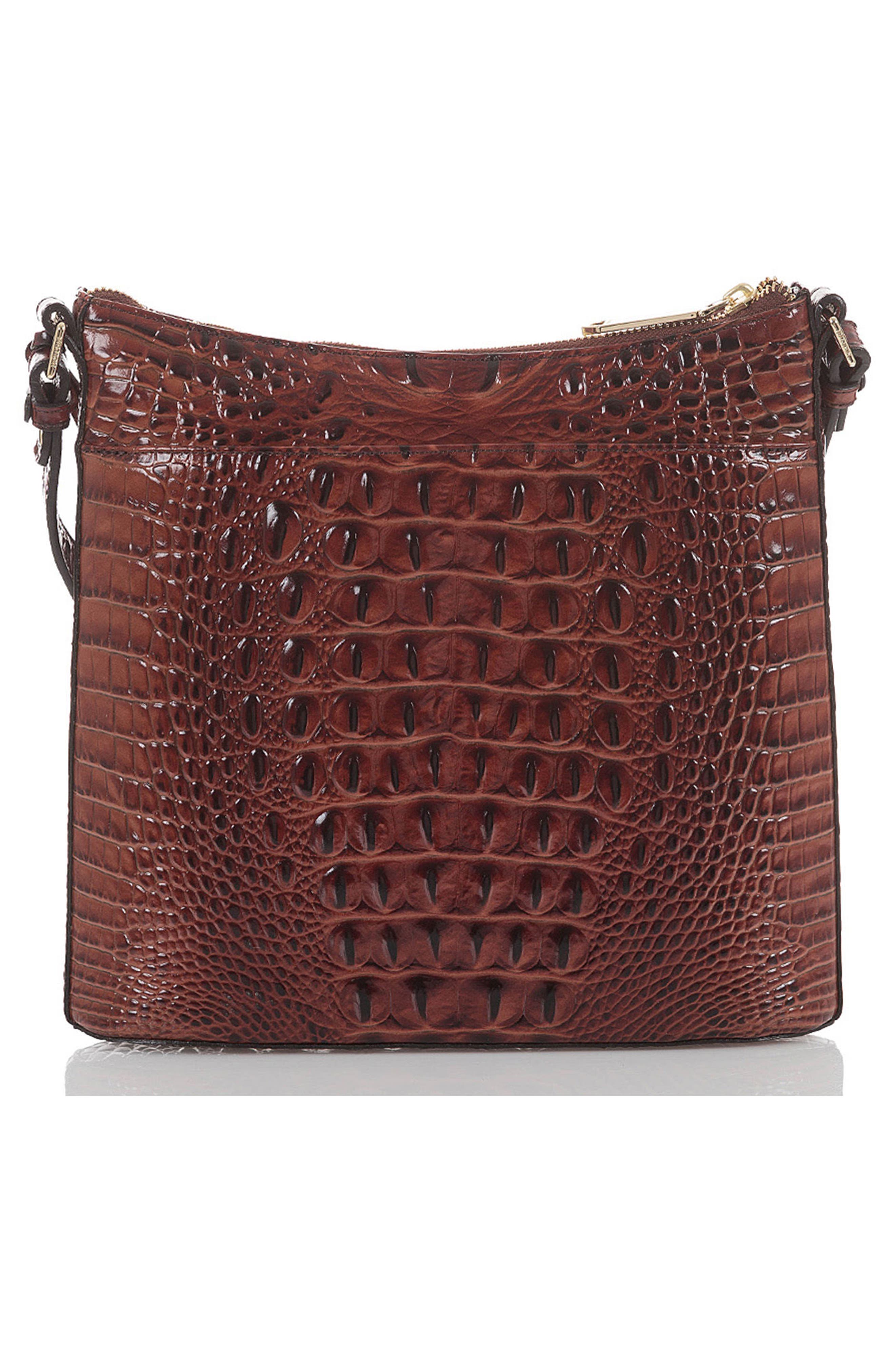 Katie Croc Embossed Leather Crossbody Bag, Alternate, color, PECAN