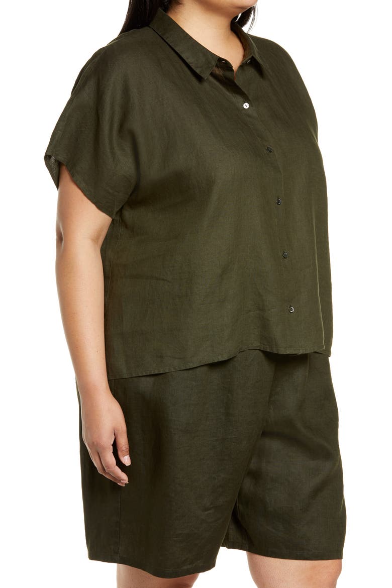 Organic Linen Shirt, Alternate, color, SEAWEED