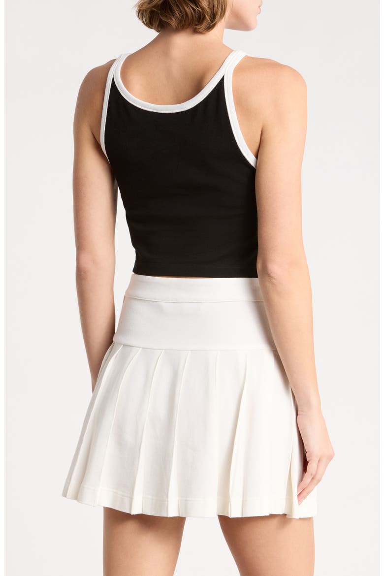 Logo Embroidered Tank Top, Alternate, color, BLACK/WHITE