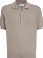 Brunello Cucinelli Rib knit polo