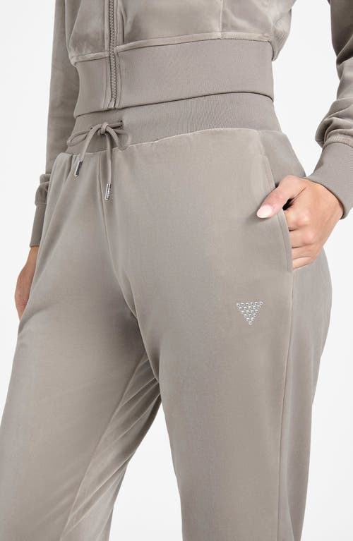 Guess Velvet Joggers In Gray