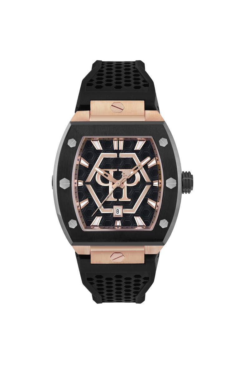 Stainless Steel Watches The Hexagon Phantom Men, Main, color, black/rose