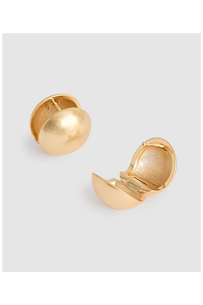 Pollie Polished Ball Huggie Hoop Earrings, Alternate, color, GOLD TONE