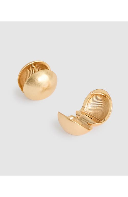 Reiss Pollie Polished Ball Huggie Hoop Earrings In Gold Tone