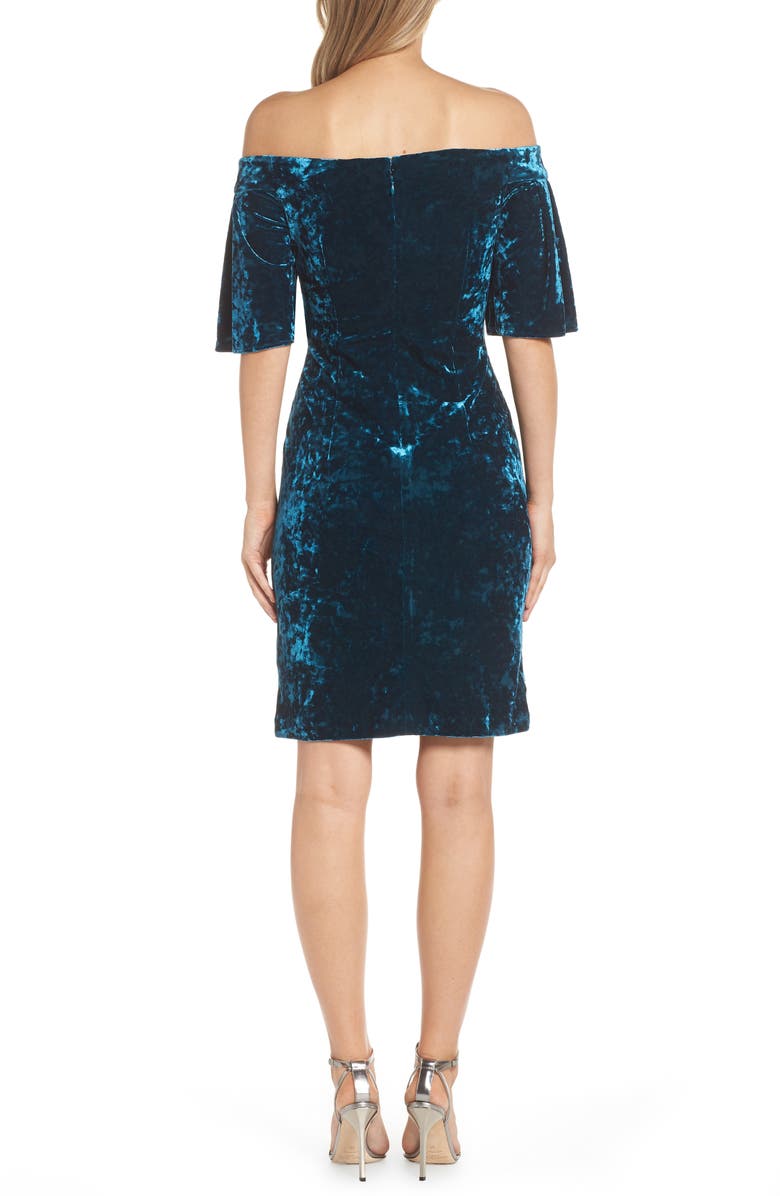 Eliza J Off the Shoulder Velvet Cocktail Dress, Alternate, color,