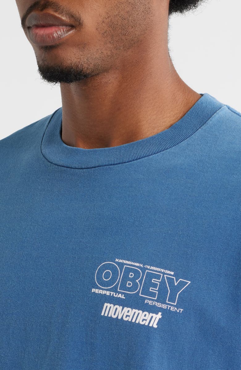 Obey Persistent Movement Graphic T-Shirt, Alternate, color, Pigment Dark Denim