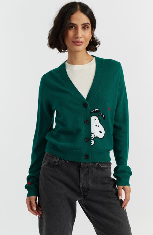 Chinti & Parker Wool Cashmere Snoopy Peek Cardigan In Green