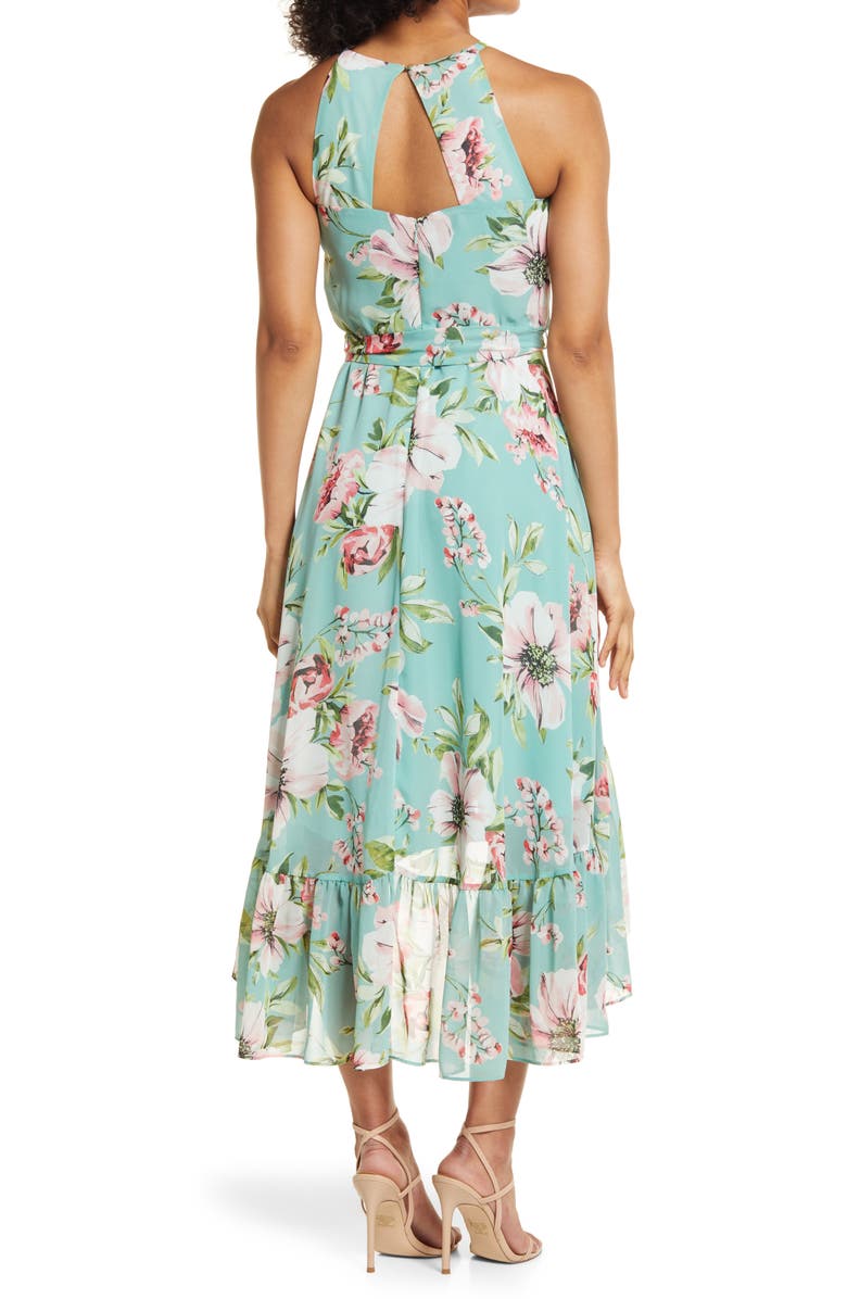 Vince Camuto Floral Chiffon Halter Dress, Alternate, color,