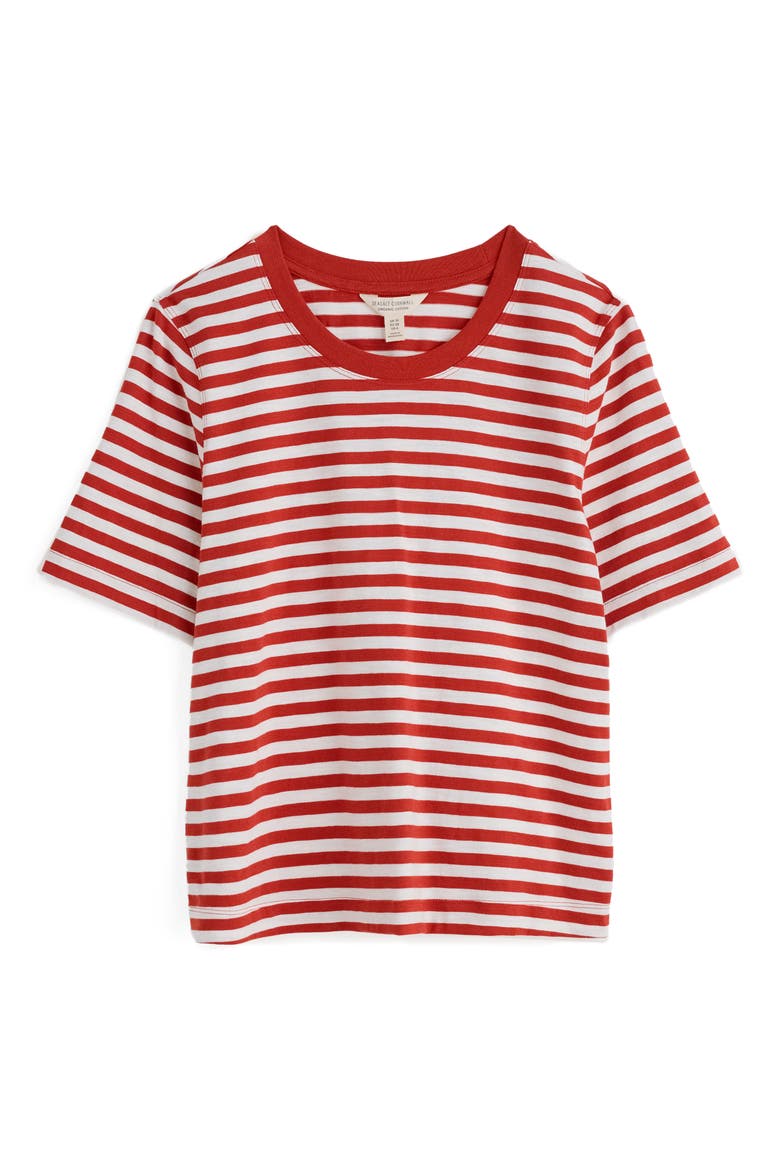 Copseland Stripe Organic Cotton T-Shirt, Alternate, color, CORNISH CHALK DARK CINNAMON