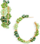 Cara Beaded Flower Hoop Earrings