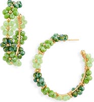 Cara Beaded Flower Hoop Earrings