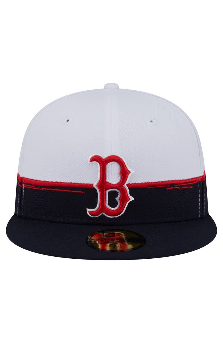 New Era Men's New Era  Navy/White Boston Red Sox Paint Stroke 59FIFTY Fitted Hat, Alternate, color, Navy