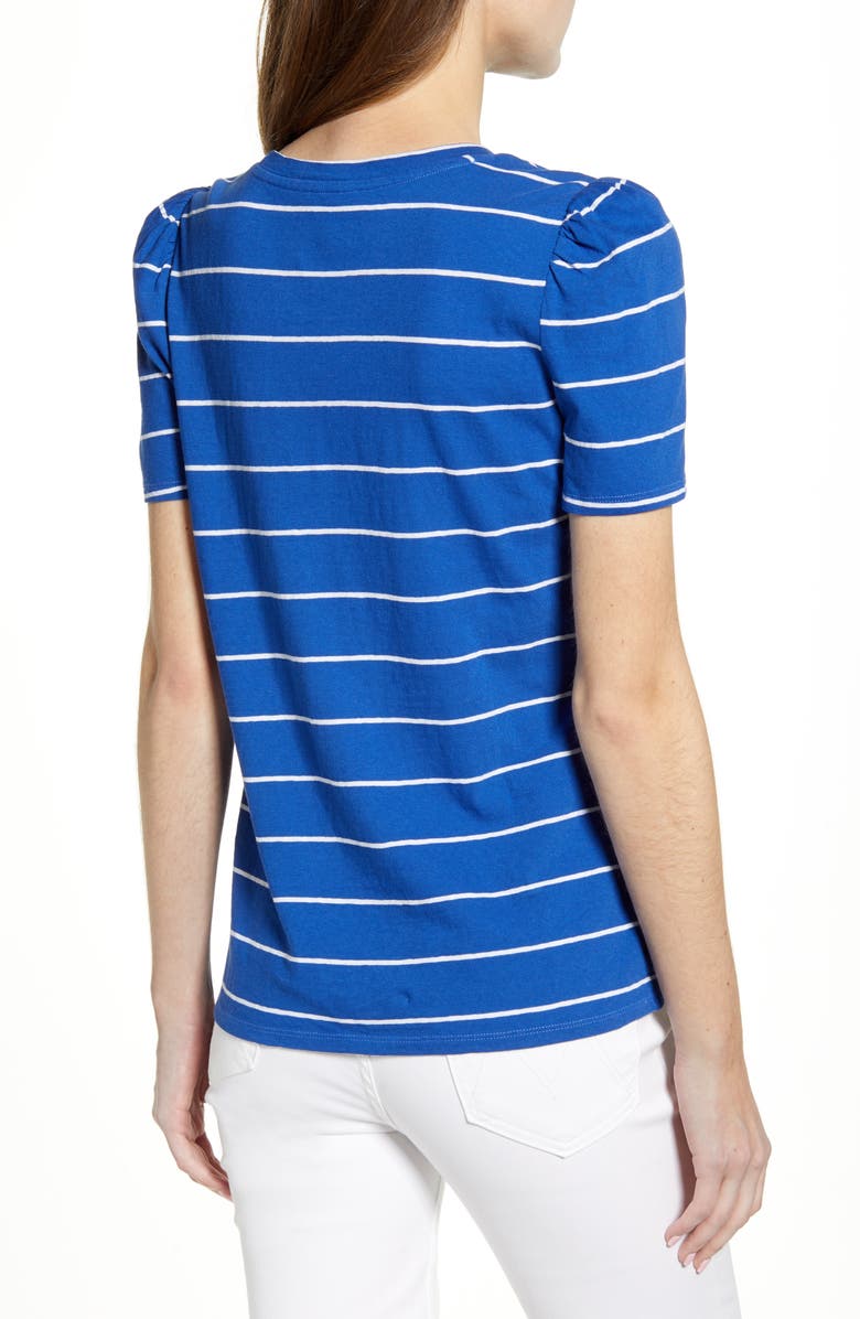 Lucky Brand Stripe Puff Sleeve Top, Alternate, color, 