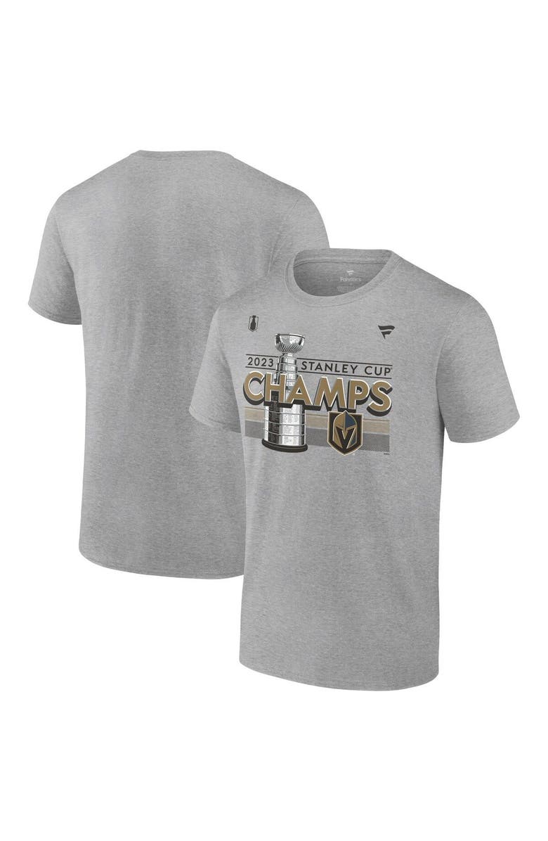 FANATICS Men's Fanatics Heather Gray Vegas Golden Knights 2023 Stanley Cup Champions Locker Room T-Shirt, Main, color,