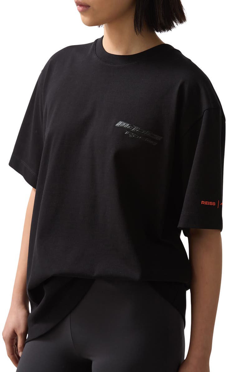 Reiss x McLaren Nakata Logo Embellished T-Shirt, Alternate, color, Black