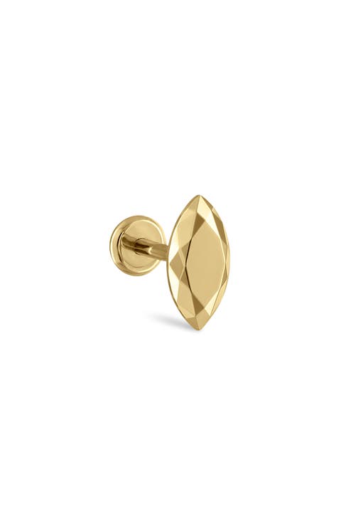 Faceted Marquise Single Threaded Stud Earring