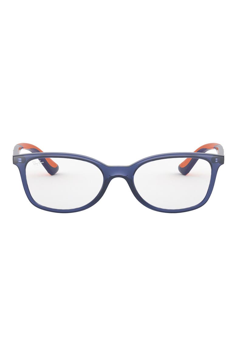 Kids' 47mm Small Rectangular Optical Glasses, Main, color, TRANSPARENT BLUE