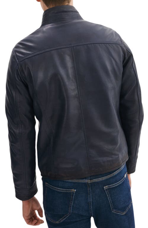 Regency Lambskin Leather Jacket In Navy