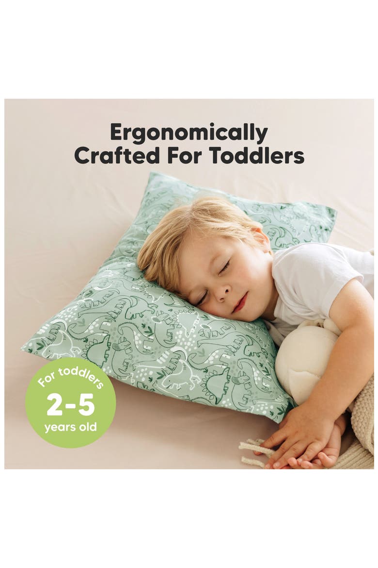Jumbo Toddler Pillow with Pillowcase, Alternate, color, DinoDood
