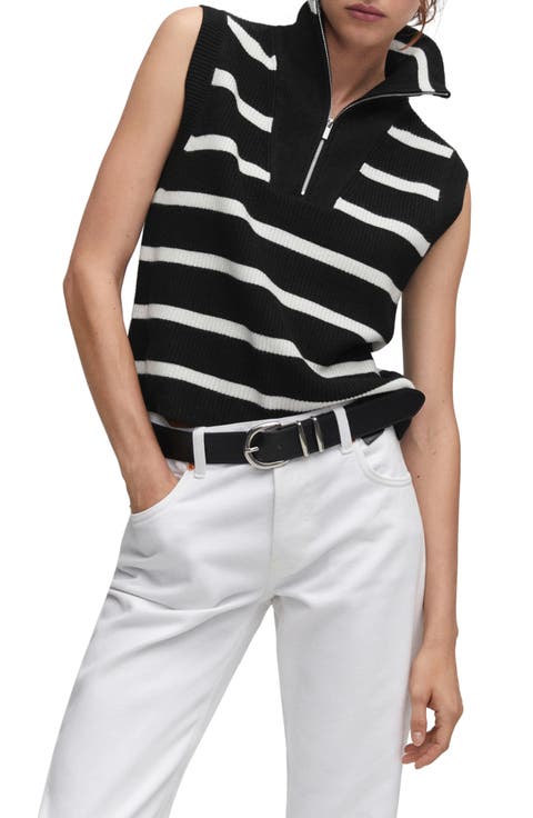Stripe Sleeveless Sweater