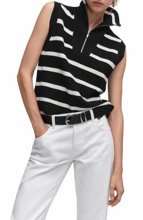 MANGO Stripe Sleeveless Sweater