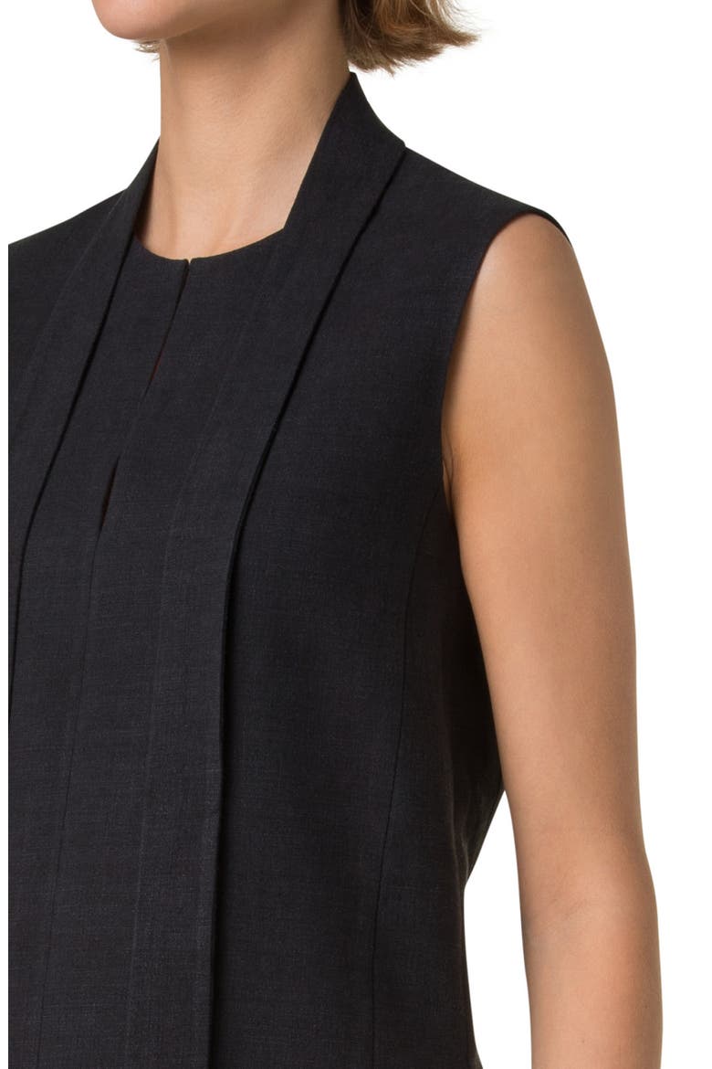 Sleeveless Linen & Wool Blouse, Alternate, color, BLACK